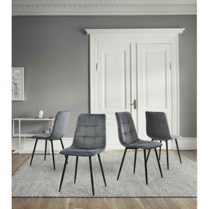 Pack de 4 sillas de comedor de terciopelo ASTRID