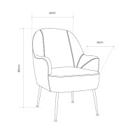 Butaca de terciopelo AMBERES con pata negra o dorada | Cambia Tus Muebles