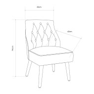 Butaca terciopelo Mary, con patas de madera