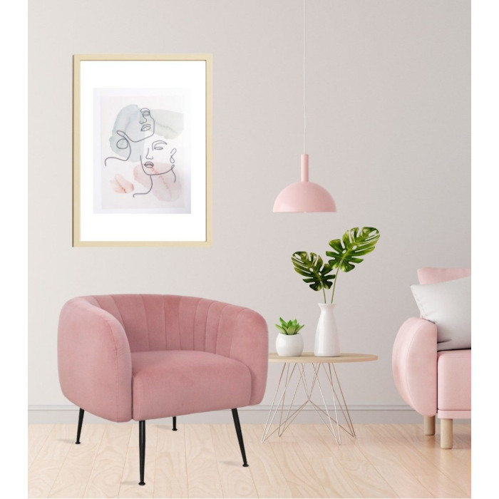 Butaca moderna terciopelo rosa TELMA Butaca moderna terciopelo rosa TELMA