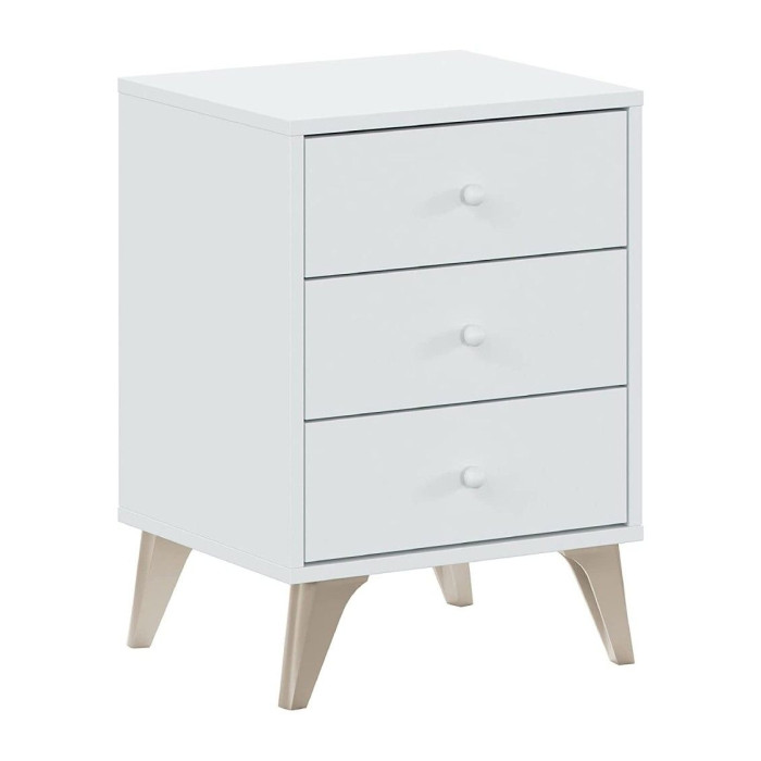 Mesita de noche blanca nórdica CANDY