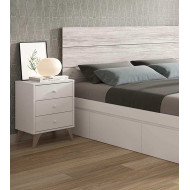 Mesita de noche blanca nórdica CANDY