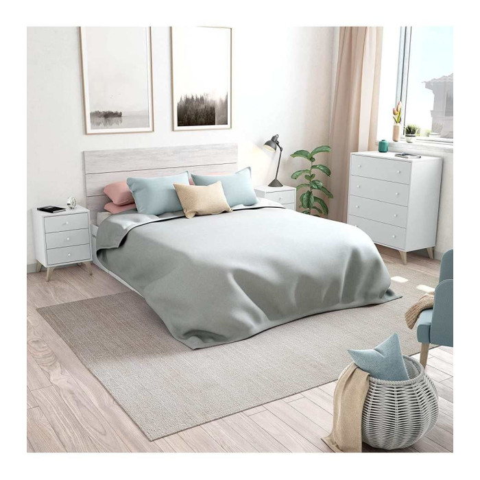 Mesita de noche blanca nórdica CANDY