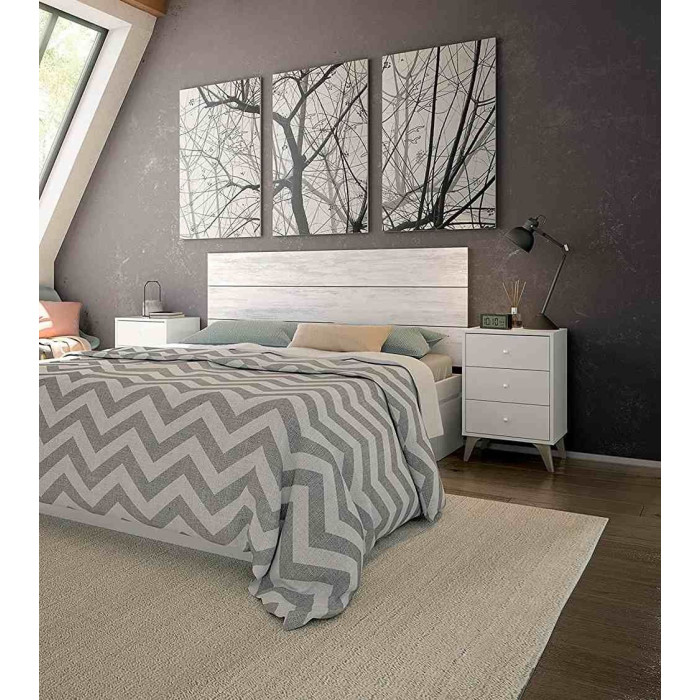 Mesita de noche blanca nórdica CANDY