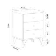 Mesita de noche blanca nórdica CANDY