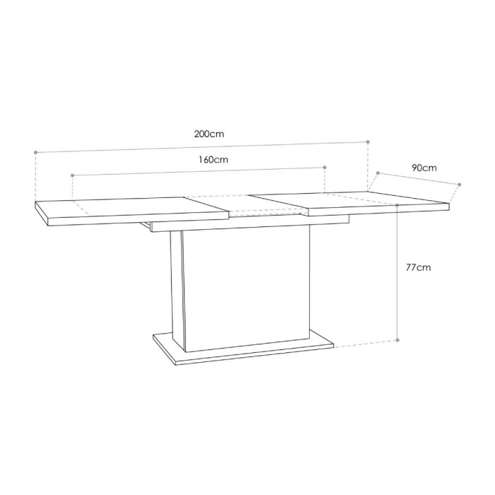 Mesa comedor extensible pata central THEO
