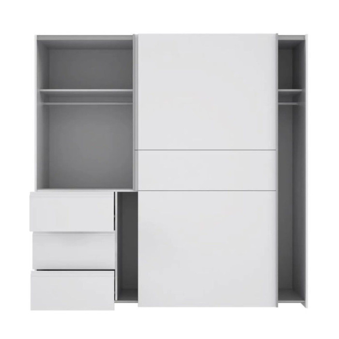 Armario ropero 200 cm puertas correderas + cajonera integrada WINTER2