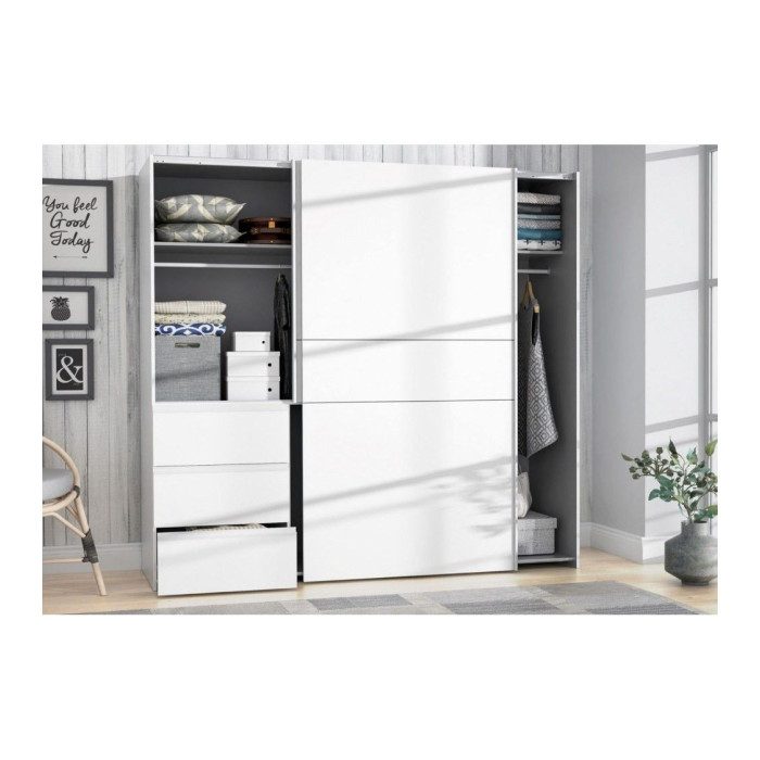 Armario ropero 170 cm puertas correderas + cajonera WINTER2