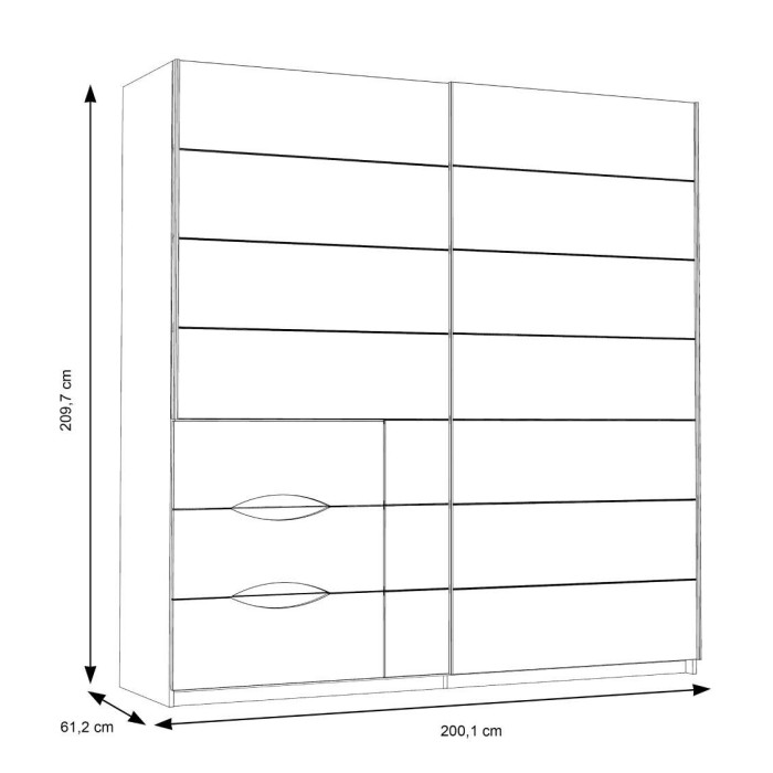 Armario 200 puertas correderas + cajonera SATURN | Cambia Tus Muebles