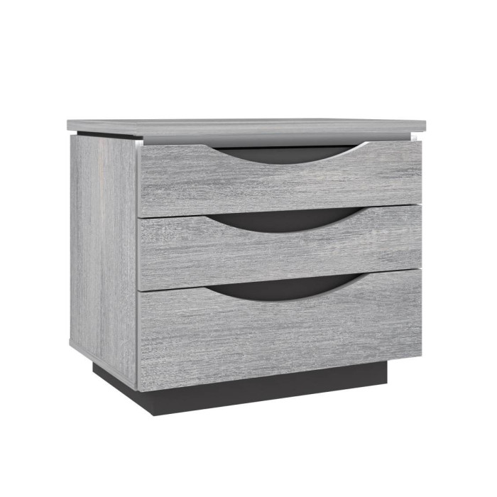 Mesita de noche 3 cajones con luces led SATURN