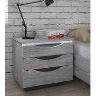 Mesita de noche 3 cajones con luces led SATURN