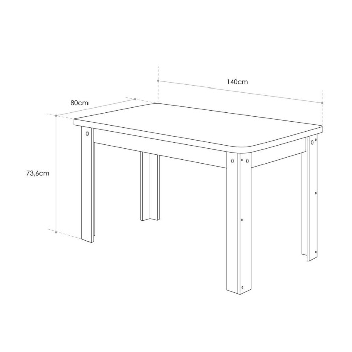 Mesa comedor fija 140 cm DORIAN Mesa comedor fija 140 cm DORIAN