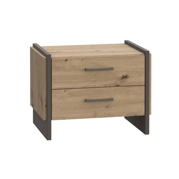Mesita de noche 2 cajones estilo industrial FRANK
