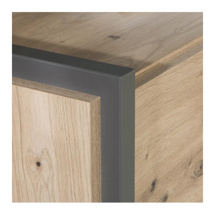 Mesita de noche 2 cajones estilo industrial FRANK