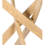 Mesa comedor redonda de cristal DAN patas cruzadas