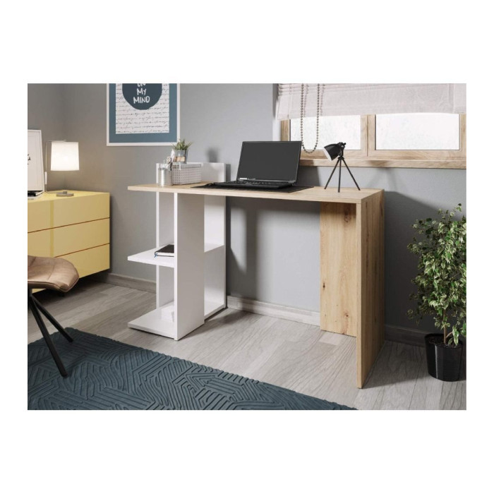 Mesa escritorio industrial con estantería TOKIO II