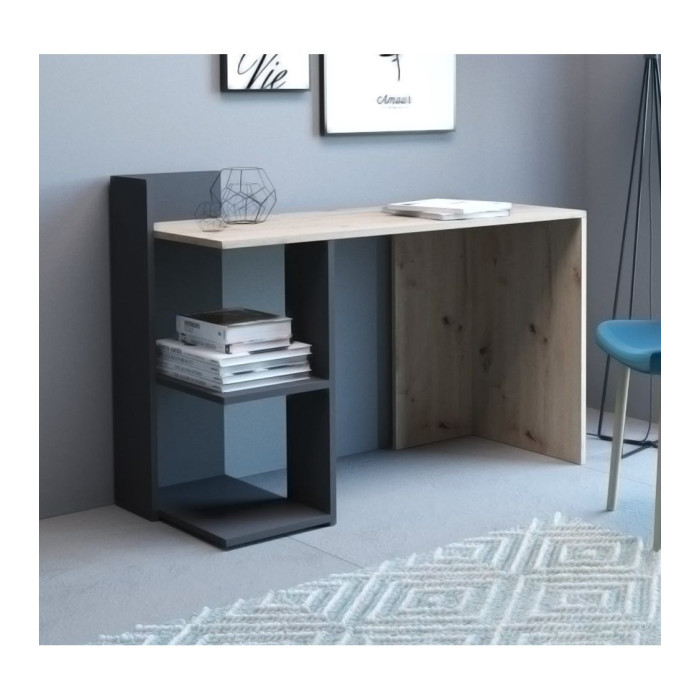 Mesa escritorio industrial con estantería TOKIO II