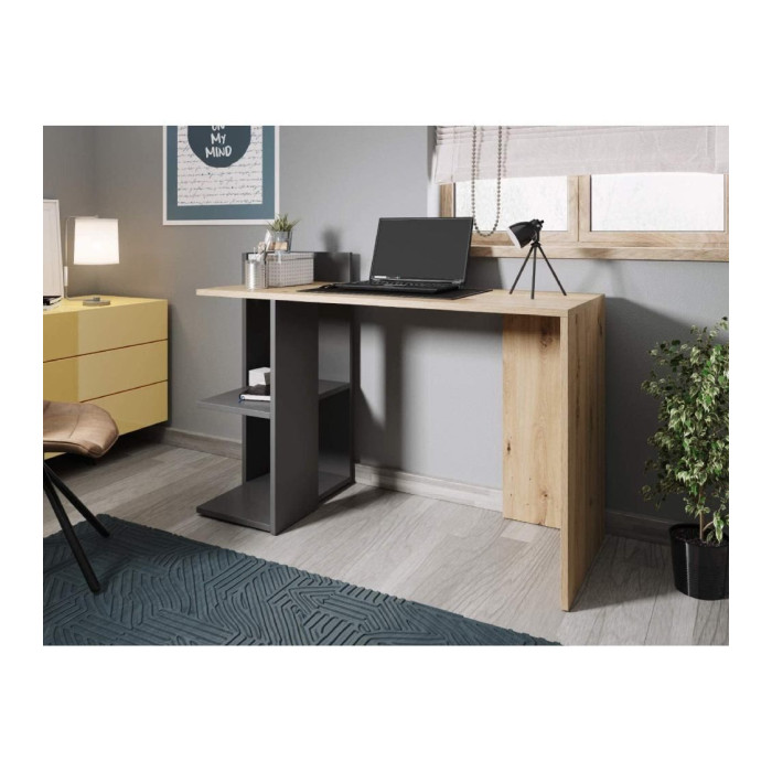 Mesa escritorio industrial con estantería TOKIO II