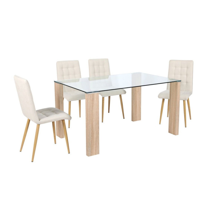 Mesa comedor rectangular cristal CANNES Mesa comedor rectangular cristal CANNES
