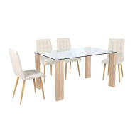 Mesa comedor rectangular cristal CANNES Mesa comedor rectangular cristal CANNES