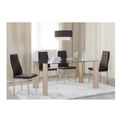 Mesa comedor rectangular cristal CANNES