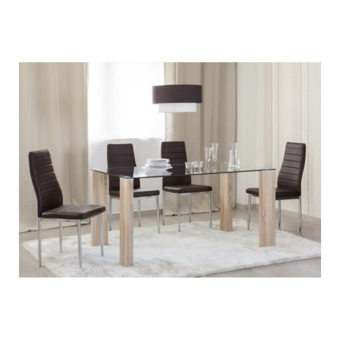 Mesa comedor rectangular cristal CANNES Mesa comedor rectangular cristal CANNES