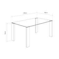 Mesa comedor rectangular cristal CANNES Mesa comedor rectangular cristal CANNES