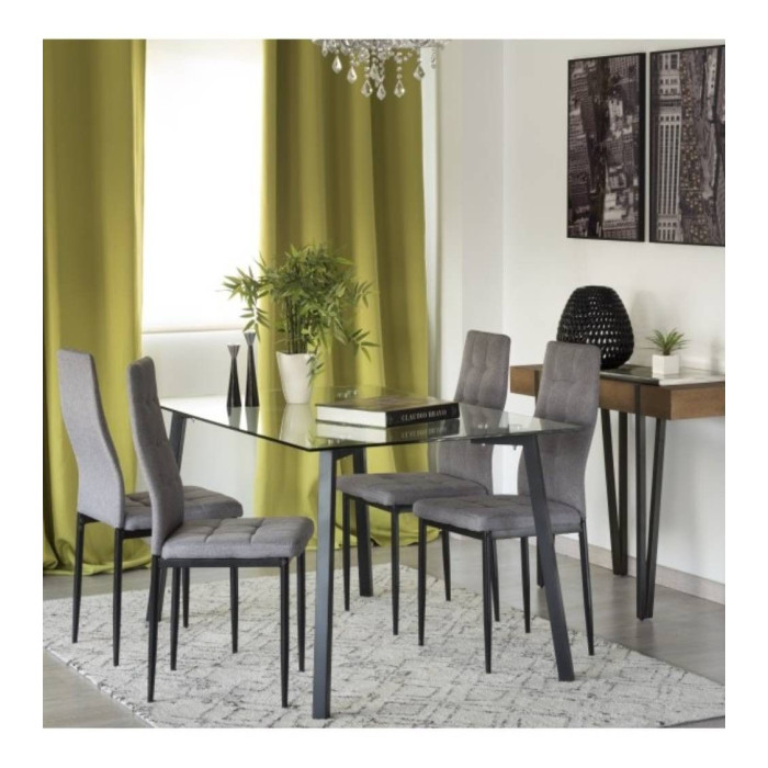 Mesa de comedor de cristal ESTOCOLMO | Cambia Tus Muebles