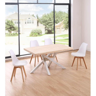 Mesa comedor industrial GAEL patas metal cruzadas