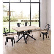 Mesa comedor industrial GAEL patas metal cruzadas