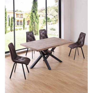 Mesa comedor industrial GAEL patas metal cruzadas Mesa comedor industrial GAEL patas metal cruzadas