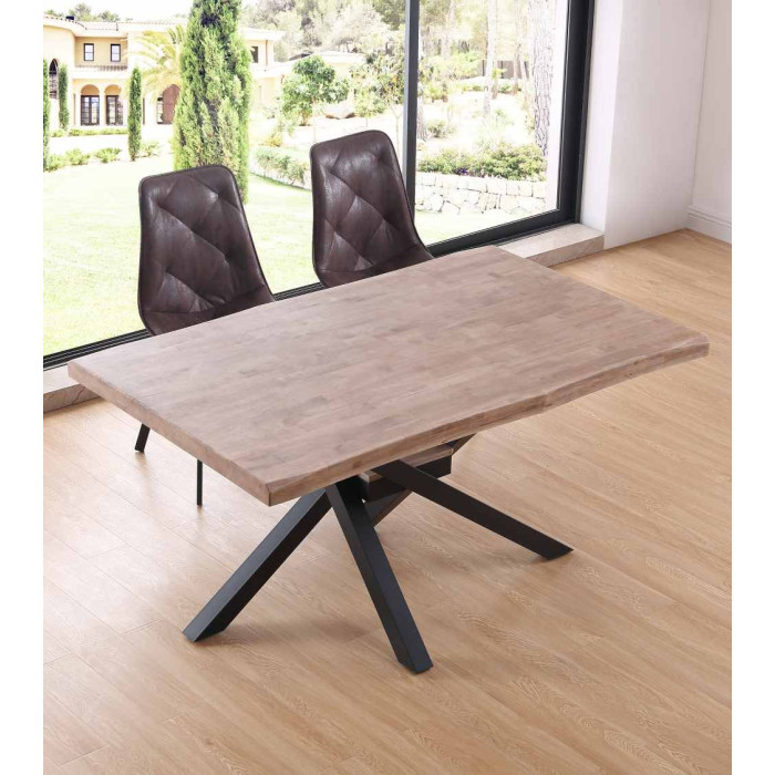 Mesa comedor industrial GAEL patas metal cruzadas