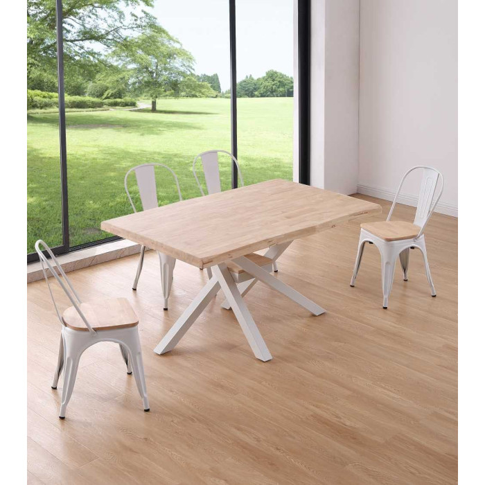 Mesa comedor industrial GAEL patas metal cruzadas