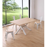 Mesa comedor industrial GAEL patas metal cruzadas