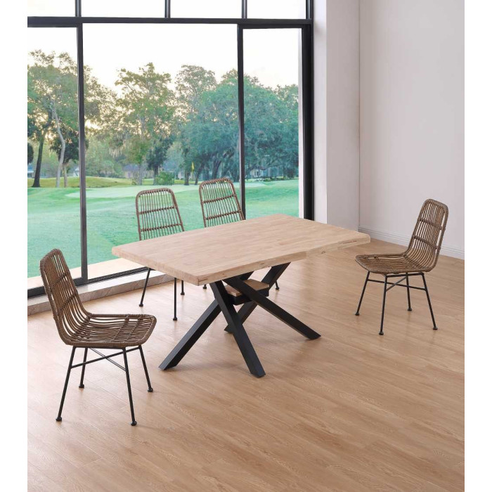 Mesa comedor industrial GAEL patas metal cruzadas