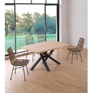 Mesa comedor industrial GAEL patas metal cruzadas