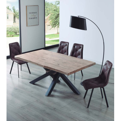 Mesa comedor industrial GAEL patas metal cruzadas