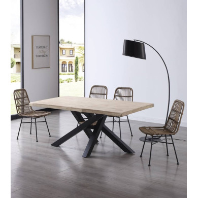 Mesa comedor industrial GAEL patas metal cruzadas