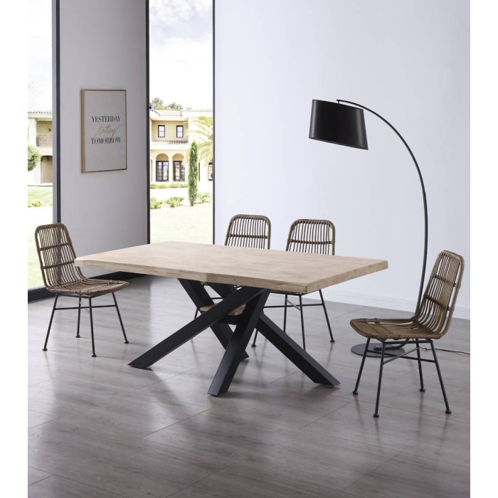Mesa comedor industrial GAEL patas metal cruzadas
