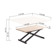 Mesa centro elevable y extensible XANA