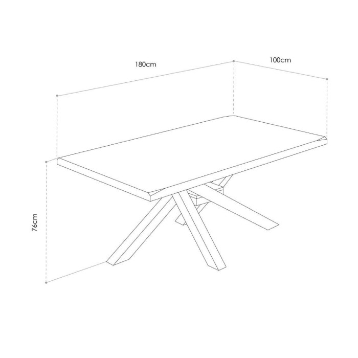 Mesa comedor industrial GAEL patas metal cruzadas