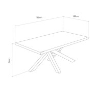 Mesa comedor industrial GAEL patas metal cruzadas