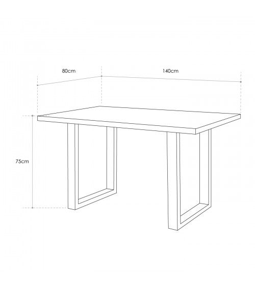 Mesa Comedor Industrial Vince Con Pata Metálica Y Tablero Madera De 4 Cm En  Roble Sellado 140 X80 Cm con Ofertas en Carrefour