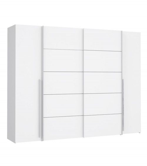 Armario 2 puertas correderas + cajonera 170 cm blanco