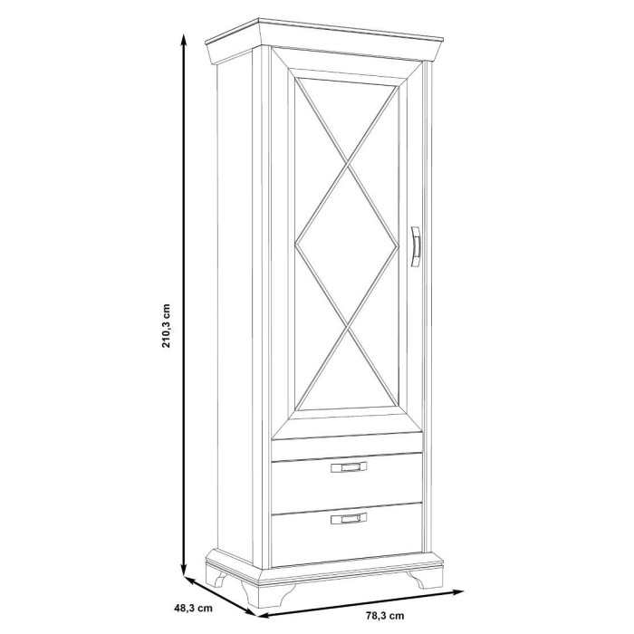 Vitrina alta de salón-comedor KAREN