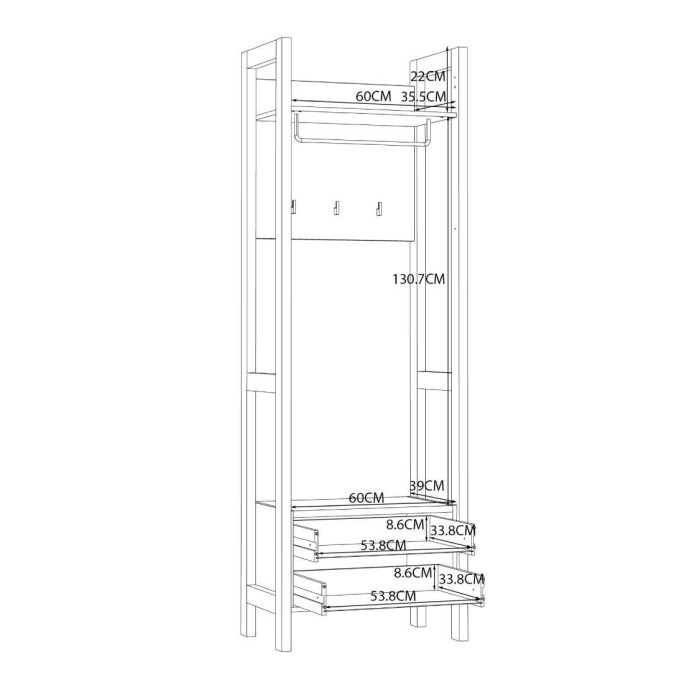 Mueble perchero para recibidor BJORN