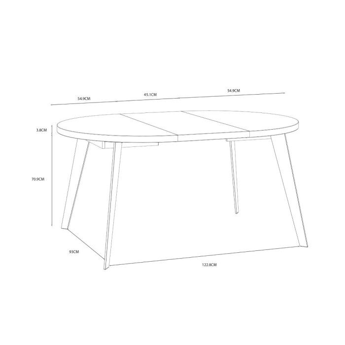 Mesa comedor redonda extensible industrial LOKI