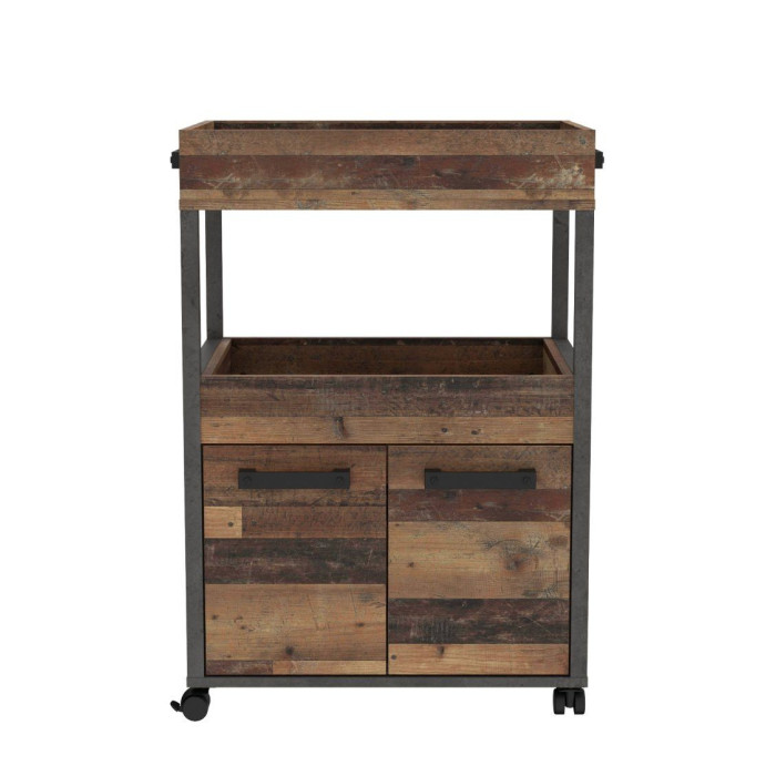 Mueble bar BACO con ruedas estilo industrial