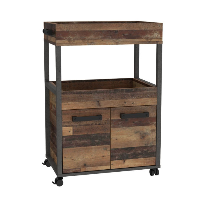 Mueble bar BACO con ruedas estilo industrial