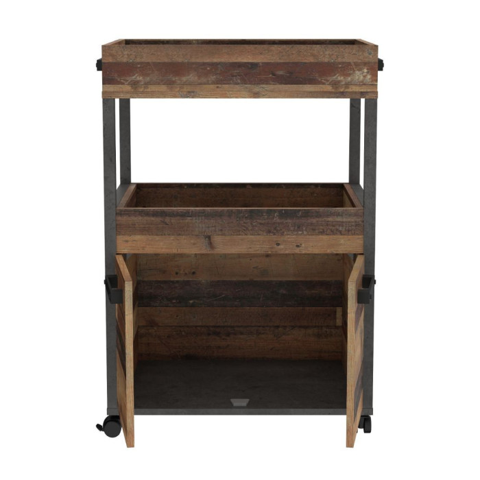 Mueble bar BACO con ruedas estilo industrial